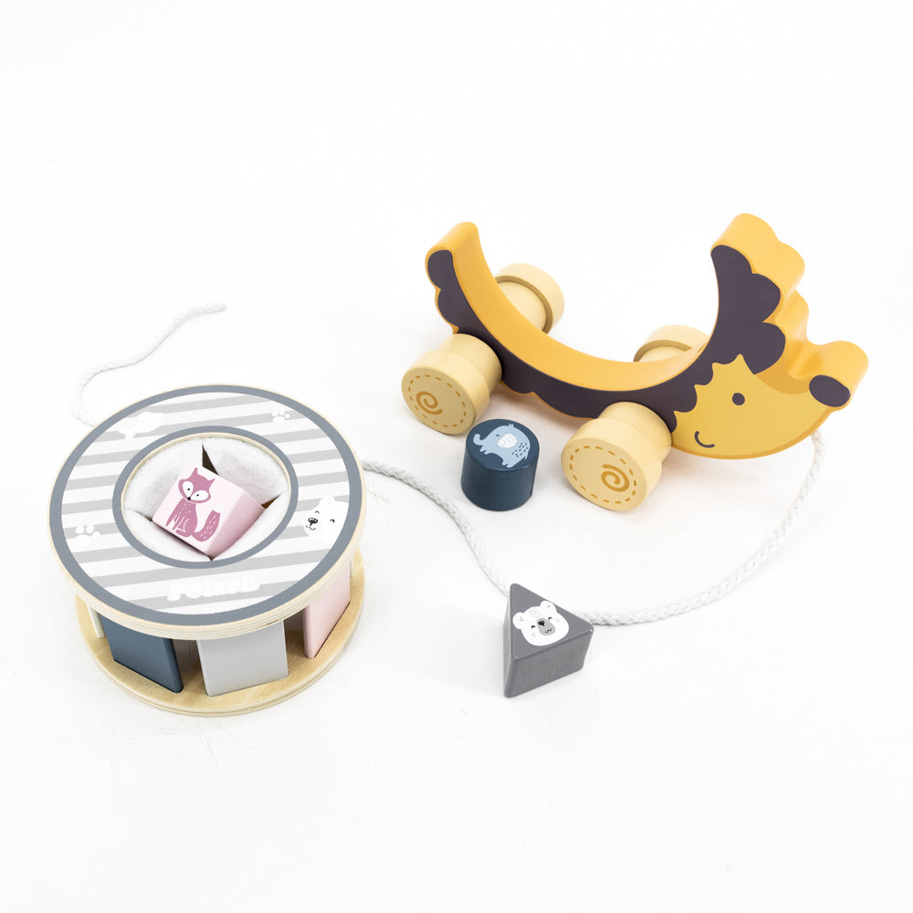 Hedgehog Pull Toy with Sorting Wheel
