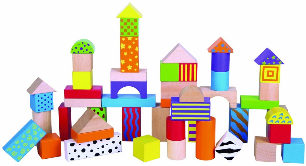 50-Piece Wooden Blocks Set