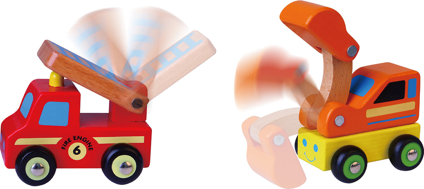 Wooden Mini Vehicle 6pc set
