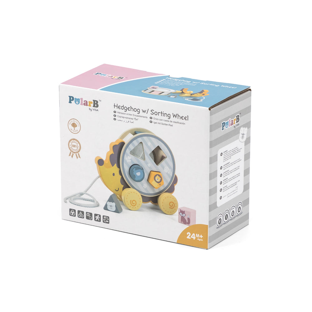 Hedgehog Pull Toy with Sorting Wheel